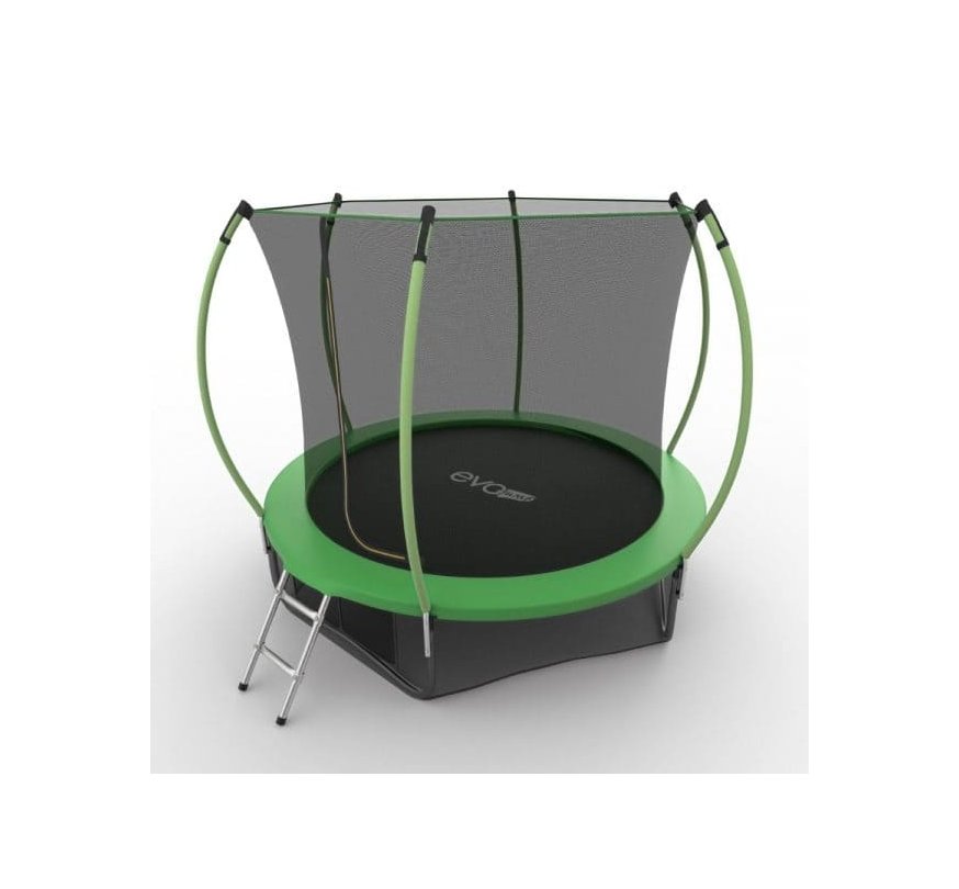 EVO JUMP Internal 10ft (Green) + Lower net. Батут с внутренней сеткой и лестницей, диаметр 305 см (зеленый) + нижняя сеть